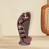 Maxbell Ceramic Incense Holder Desk Backflow Incense Burner for Home Decor Cafe Gift Brown