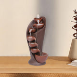 Maxbell Ceramic Incense Holder Desk Backflow Incense Burner for Home Decor Cafe Gift Brown