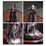 Maxbell Backflow Incense Burner Waterfall Censer Crafts Lotus for Relaxation Office