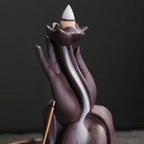 Maxbell Backflow Incense Burner Waterfall Censer Crafts Lotus for Relaxation Office