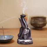 Maxbell Backflow Incense Burner Waterfall Censer Crafts Lotus for Relaxation Office
