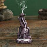 Maxbell Backflow Incense Burner Waterfall Censer Crafts Lotus for Relaxation Office