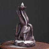 Maxbell Backflow Incense Burner Waterfall Censer Crafts Lotus for Relaxation Office