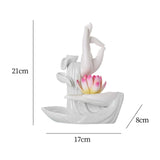 Maxbell Ceramic Buddha Hand Backflow Incense Holder Exquisite Workmanship Elegant Pink Flower White