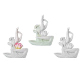 Maxbell Ceramic Buddha Hand Backflow Incense Holder Exquisite Workmanship Elegant Pink Flower White