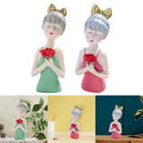 Maxbell Girls Resin Statues Figurine Sculptures Decoration Porch Creative Figure Green