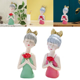 Maxbell Girls Resin Statues Figurine Sculptures Decoration Porch Creative Figure Green