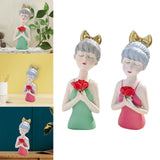 Maxbell Girls Resin Statues Figurine Sculptures Decoration Porch Creative Figure Green