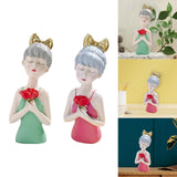 Maxbell Girls Resin Statues Figurine Sculptures Decoration Porch Creative Figure Green