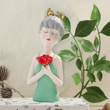 Maxbell Girls Resin Statues Figurine Sculptures Decoration Porch Creative Figure Green