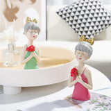 Maxbell Girls Resin Statues Figurine Sculptures Decoration Porch Creative Figure Pink
