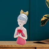 Maxbell Girls Resin Statues Figurine Sculptures Decoration Porch Creative Figure Pink