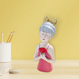 Maxbell Girls Resin Statues Figurine Sculptures Decoration Porch Creative Figure Pink