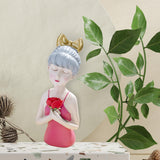 Maxbell Girls Resin Statues Figurine Sculptures Decoration Porch Creative Figure Pink