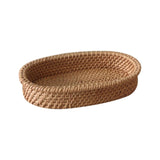 Maxbell Rattan Serving Tray Fruit Basket Food Organizer for Bread Vegetables Drink 20cmx12cmx4cm