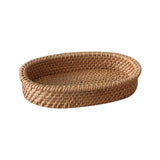 Maxbell Rattan Serving Tray Fruit Basket Food Organizer for Bread Vegetables Drink 20cmx12cmx4cm