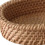 Maxbell Rattan Serving Tray Fruit Basket Food Organizer for Bread Vegetables Drink 20cmx12cmx4cm