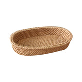 Maxbell Rattan Serving Tray Fruit Basket Food Organizer for Bread Vegetables Drink 24cmx15cmx4.5cm