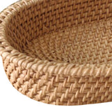 Maxbell Rattan Serving Tray Fruit Basket Food Organizer for Bread Vegetables Drink 24cmx15cmx4.5cm