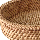 Maxbell Rattan Serving Tray Fruit Basket Food Organizer for Bread Vegetables Drink 27cmx17cmx5cm