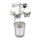 Maxbell Rotating Candle Holder Centerpieces Tealight Holders Tray Ornament for Party Butterfly