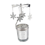 Maxbell Rotating Candle Holder Centerpieces Tealight Holders Tray Ornament for Party Snowflake