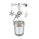 Maxbell Rotating Candle Holder Centerpieces Tealight Holders Tray Ornament for Party Snowflake