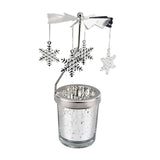 Maxbell Rotating Candle Holder Centerpieces Tealight Holders Tray Ornament for Party Snowflake