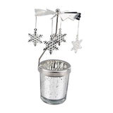 Maxbell Rotating Candle Holder Centerpieces Tealight Holders Tray Ornament for Party Snowflake