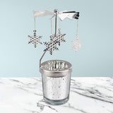 Maxbell Rotating Candle Holder Centerpieces Tealight Holders Tray Ornament for Party Snowflake