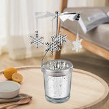 Maxbell Rotating Candle Holder Centerpieces Tealight Holders Tray Ornament for Party Snowflake