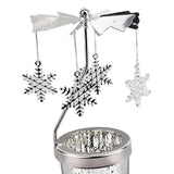 Maxbell Rotating Candle Holder Centerpieces Tealight Holders Tray Ornament for Party Snowflake