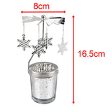 Maxbell Rotating Candle Holder Centerpieces Tealight Holders Tray Ornament for Party Snowflake