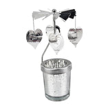 Maxbell Spinning Tea Light Candle Holder Rotating Candlestick for Festive Wedding Heart