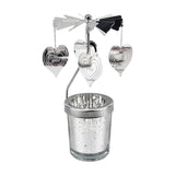 Maxbell Spinning Tea Light Candle Holder Rotating Candlestick for Festive Wedding Heart