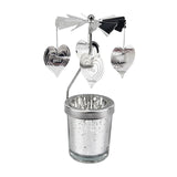 Maxbell Spinning Tea Light Candle Holder Rotating Candlestick for Festive Wedding Heart