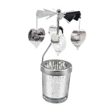 Maxbell Spinning Tea Light Candle Holder Rotating Candlestick for Festive Wedding Heart