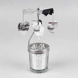 Maxbell Spinning Tea Light Candle Holder Rotating Candlestick for Festive Wedding Heart