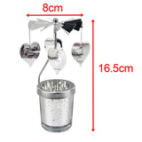 Maxbell Spinning Tea Light Candle Holder Rotating Candlestick for Festive Wedding Heart