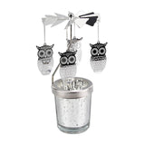 Maxbell Spinning Tea Light Candle Holder Rotating Candlestick for Festive Wedding Owl