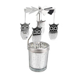 Maxbell Spinning Tea Light Candle Holder Rotating Candlestick for Festive Wedding Owl