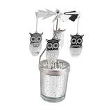 Maxbell Spinning Tea Light Candle Holder Rotating Candlestick for Festive Wedding Owl