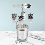 Maxbell Spinning Tea Light Candle Holder Rotating Candlestick for Festive Wedding Owl