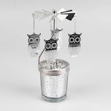 Maxbell Spinning Tea Light Candle Holder Rotating Candlestick for Festive Wedding Owl