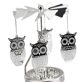 Maxbell Spinning Tea Light Candle Holder Rotating Candlestick for Festive Wedding Owl