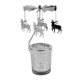 Maxbell Spinning Tea Light Candle Holder Rotating Candlestick for Festive Wedding Elk
