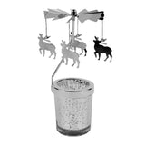 Maxbell Spinning Tea Light Candle Holder Rotating Candlestick for Festive Wedding Elk