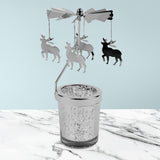 Maxbell Spinning Tea Light Candle Holder Rotating Candlestick for Festive Wedding Elk