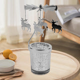 Maxbell Spinning Tea Light Candle Holder Rotating Candlestick for Festive Wedding Elk