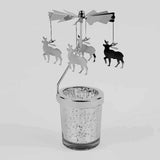 Maxbell Spinning Tea Light Candle Holder Rotating Candlestick for Festive Wedding Elk
